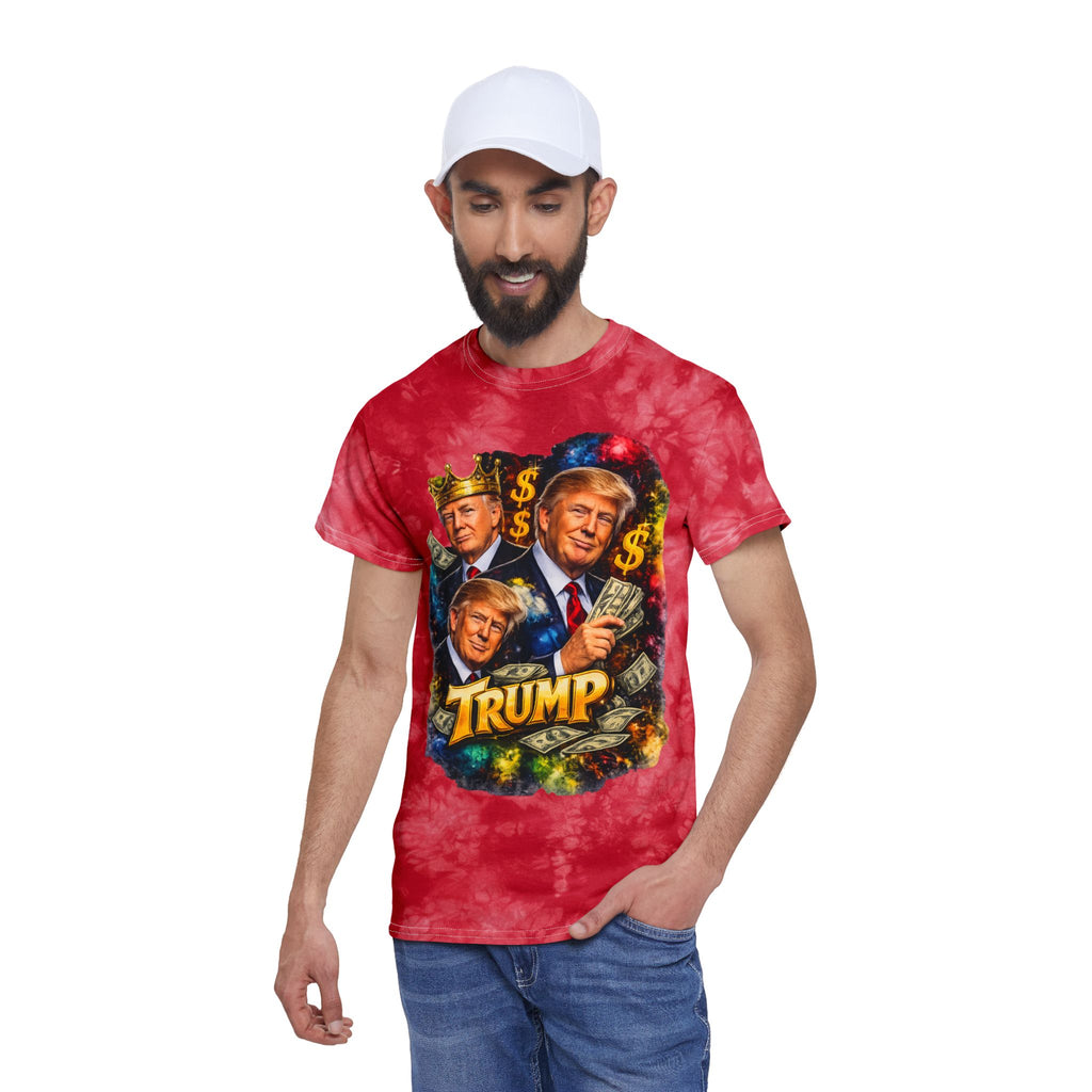 Trump Portrait Tie-Dye Tee — Bold Patriotic Graphic T-Shirt