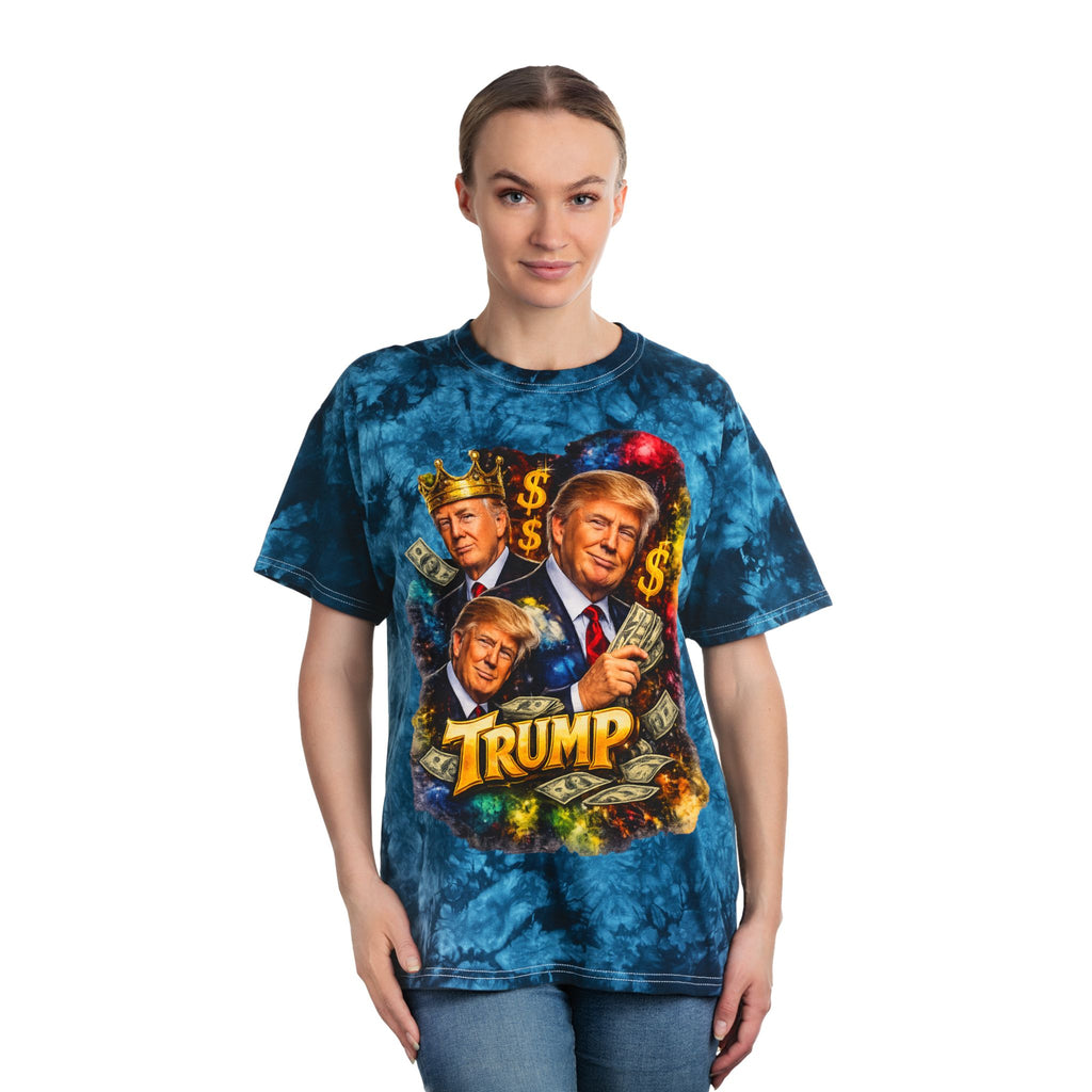 Trump Portrait Tie-Dye Tee — Bold Patriotic Graphic T-Shirt