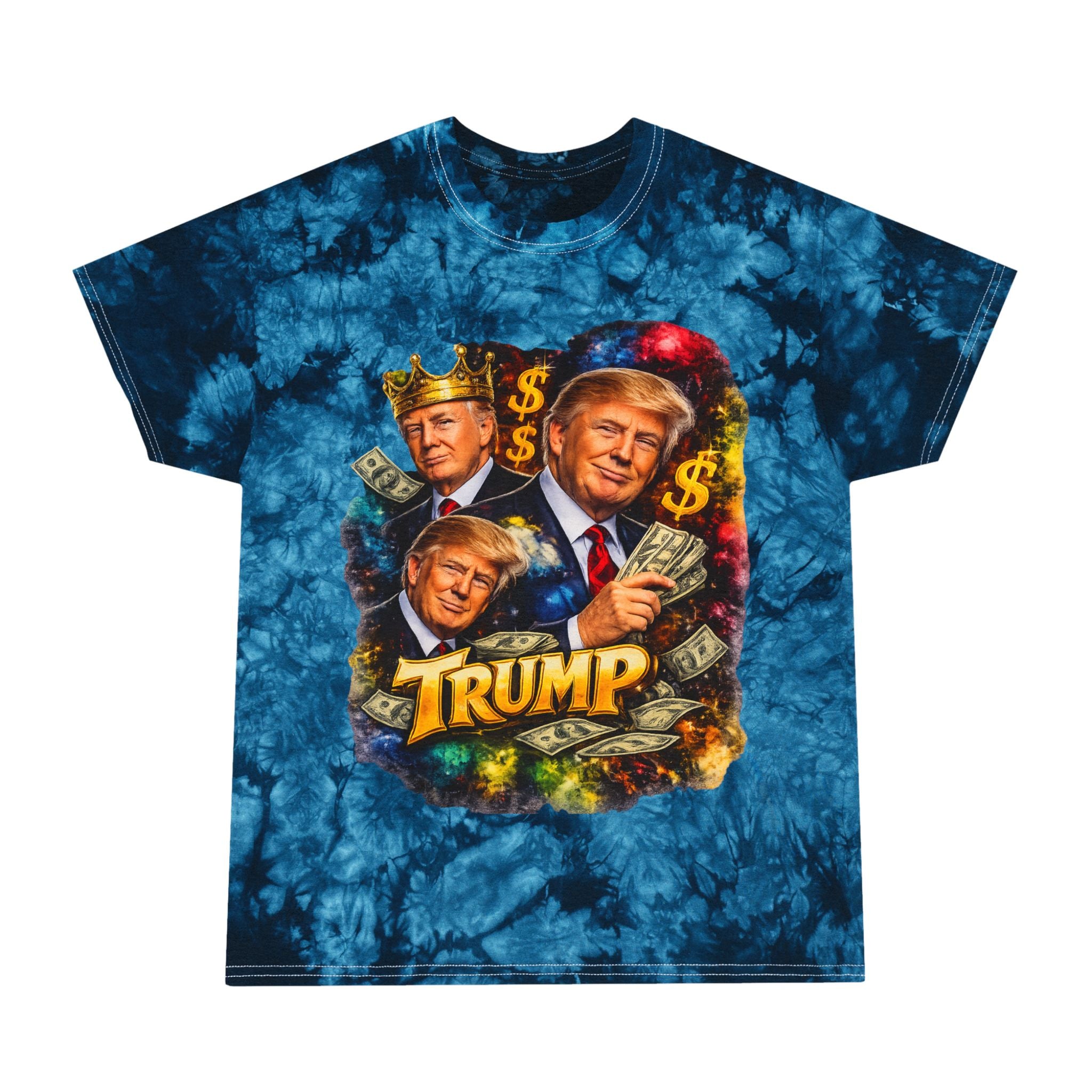 Trump Portrait Tie-Dye Tee — Bold Patriotic Graphic T-Shirt